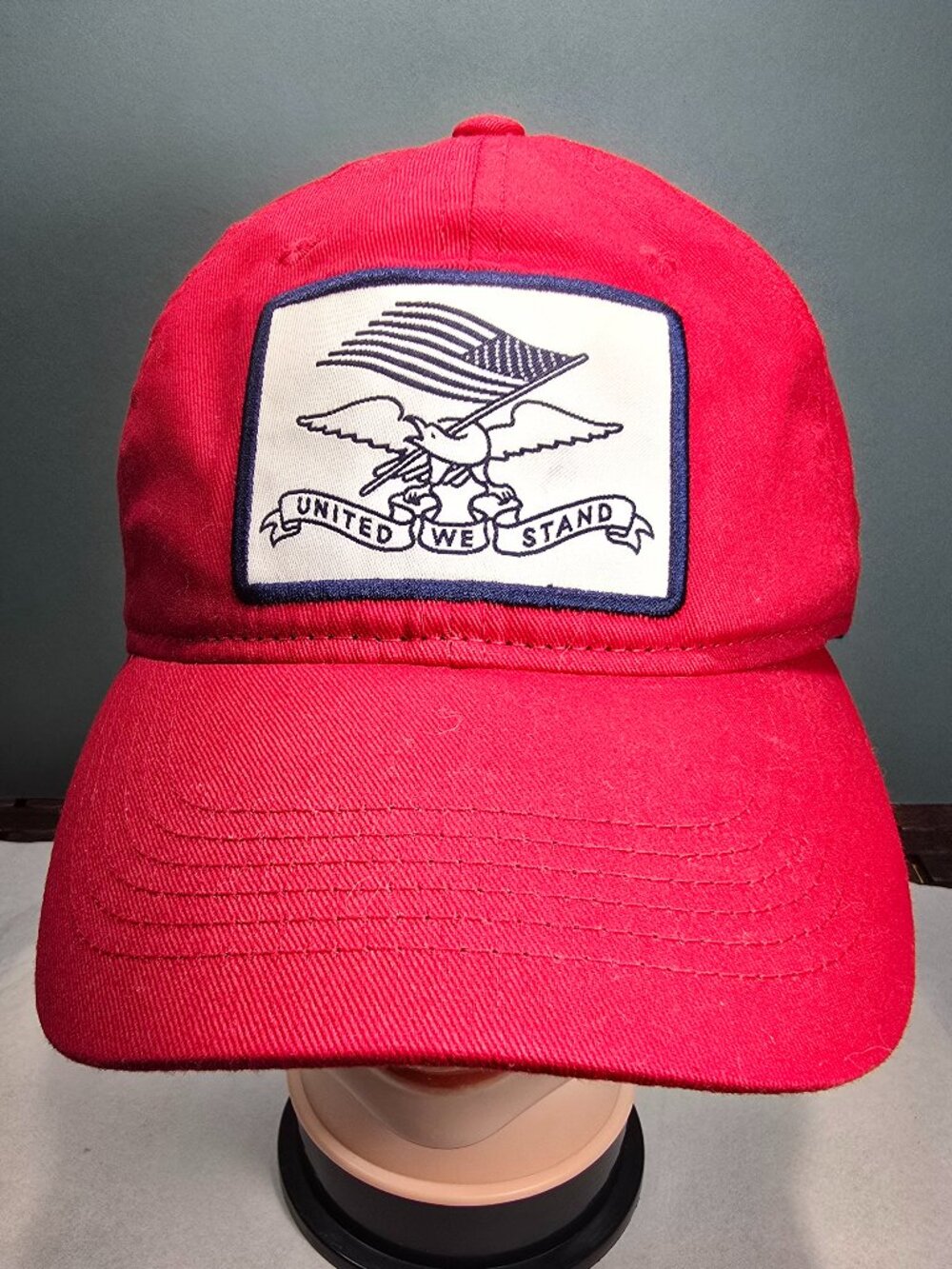 Outdoor Cap - Red Cap With Eagle and American Flag - Adjust Snap Back